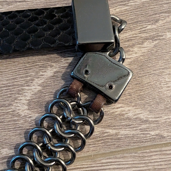 Stylish Black and Silver Women's Chain Belt. Luisa Cerano. - Picture 3 of 10